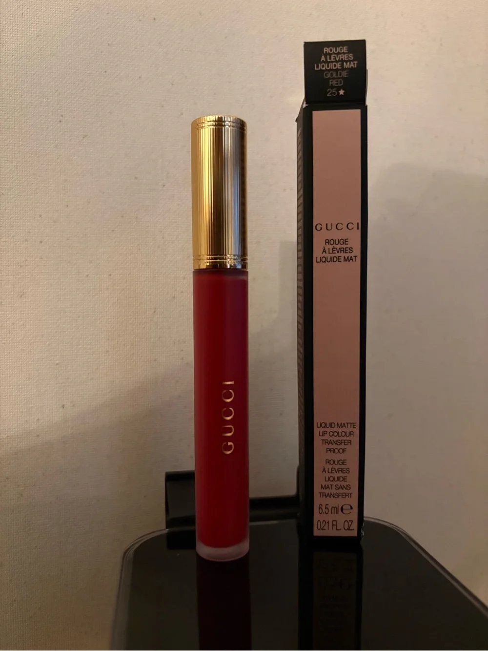 Gucci Liquid Matte Lipstick in Classic Red with Gold Cap